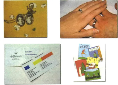Figure  3-2:  Photographs,  wedding  rings,  business  cards  and  greeting  cards  are  commonly exchanged  and  shared  items