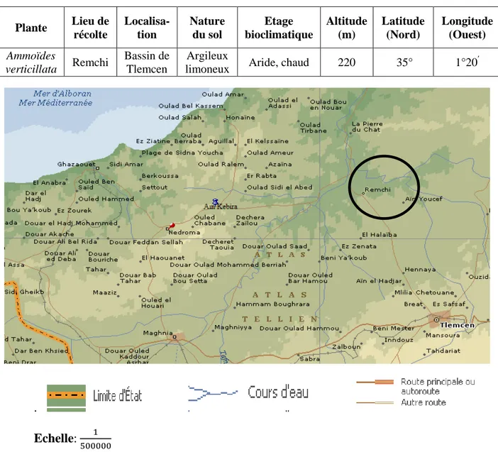 Figure 04: Carte géographique de la station d’étude (Encarta, 2009) 