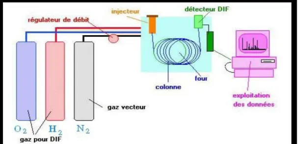 Figure 6 : Schéma simplifié d‟un chromatographe à gaz. 