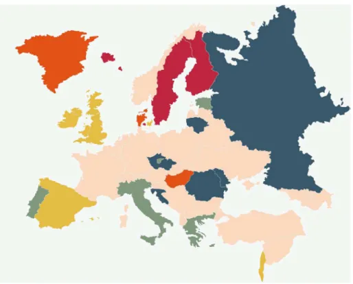 Figure 3 : Incidence des MICI en Europe en 2010 (d’après Burisch Gut 2014) 