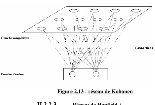 Figure 2.13 : réseau de Kohonen 