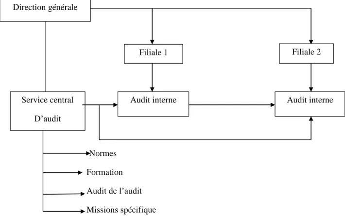 Figure N° 02 : Structure décentralisée du service d’audit interne