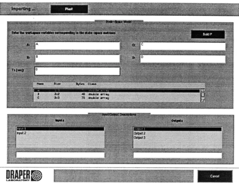 Figure  5.4:  Data  Input  Module:  State-Space  Model  Input  Window