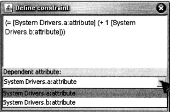 Figure  4-4:  The  second  interface  design.  The  user  enters  fully  qualified  attribute names  directly  into  the  equation,  demarcated  by  square  braces  ('['  and  ']')