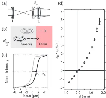 Fig. 1). Then, a finer calibration is realized by cross imaging, using a homogeneous solution of Rhodamine 6G (1 µM, typically)