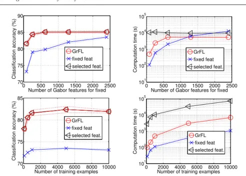 Fig. 2 Classification performance on three Brodatz textures classification in a multiclass one-against-all context using squared Hinge loss context
