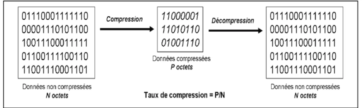 Figure 2.1 : Principe de la compression (cas d’une compression sans pertes). 