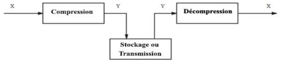 Figure 2.1 Vision simplifiée de la compression sans perte . 