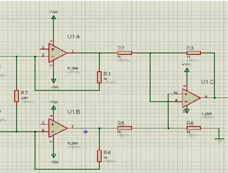Figure II.6 : Le schéma électrique de l’amplificateur d’instrumentation réalisé. 