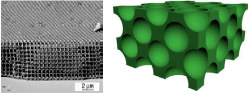 Figure 1.11 : Vue de MEB d’une opale artificielle inverse 