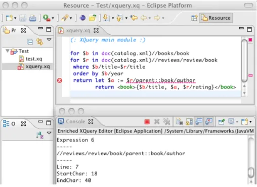Fig. 5. Static Analysis of XPath Expressions in Action.
