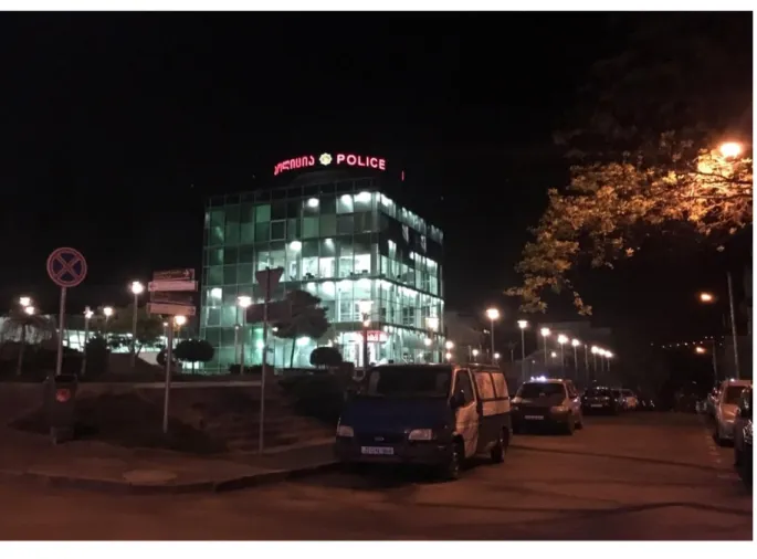 Figure 6.9 A new transparent police station in Tbilisi, illuminated at night  