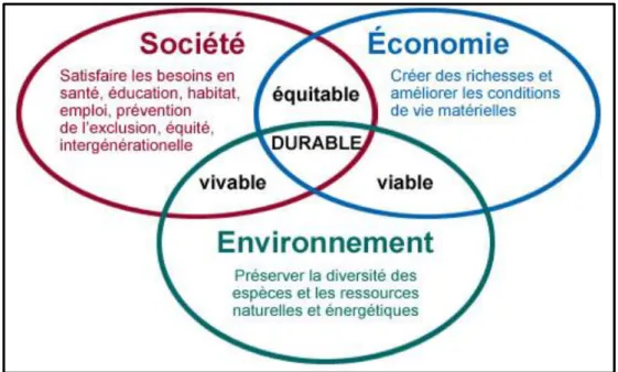 Figure I. 1 : Les trois dimensions de développement durable 