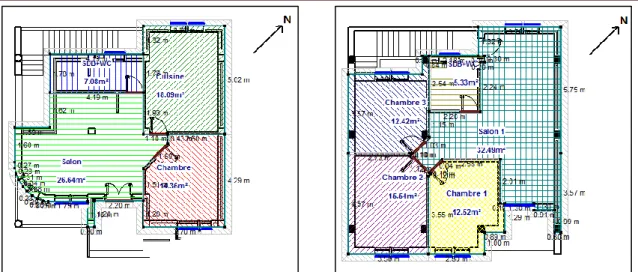 Figure  [VI.6] : Affichage de la 3d et du zonage thermique du model d’étude  par MODELEUR