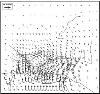 Fig. II-13 : Modèle de vitesse obtenu (méthode par éléments finis) en utilisant les vitesses quaternaires estimées sur les failles  majeures en Asie (traits) par Peltzer et Saucier  (1996)