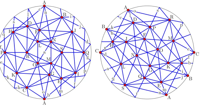 Figure 5. Two centrally symmetric topological (19 4 ) configurations.