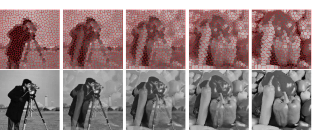 Figure 1. Interpolation between the standard pictures Pho- Pho-tograph and Peppers obtained with our algorithm (see  Sec-tion 5.3)