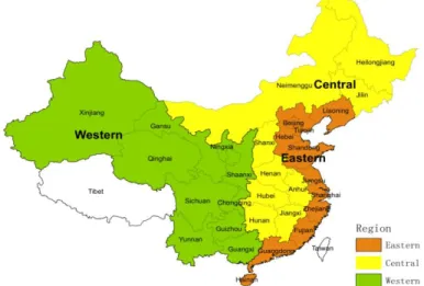 Figure 2. Overview of Chinese provinces included in the analysis.