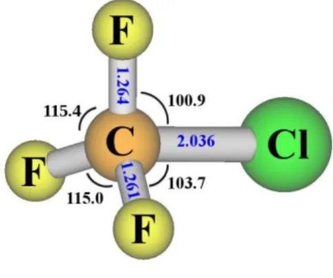 Figure 3.  Optimized structure of the n e 4s state (3 1 A´) computed at the MR-CISD/ref2/B1 level