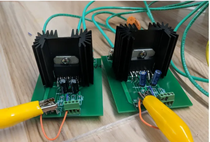 Figure 3-16: The OPA549 power op-amps used to power the parallel cables test bed.