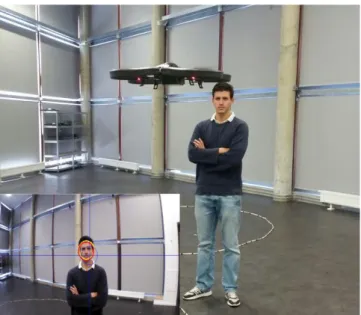 Figure 1. Detection and tracking of a mibile object using an UAV, application to following a human user