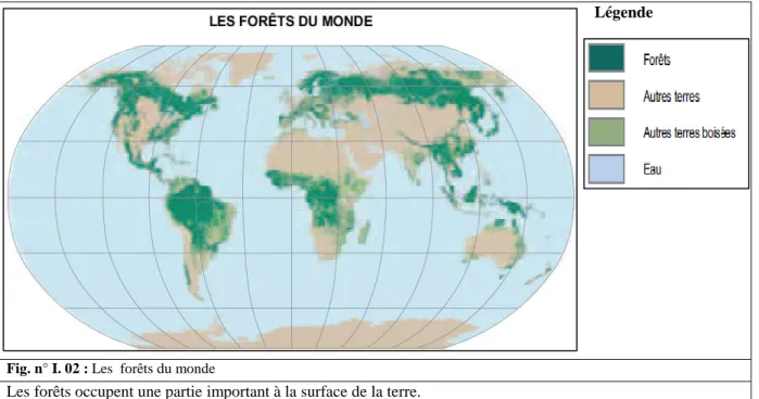 Fig. n° I. 02 : Les  forêts du monde 