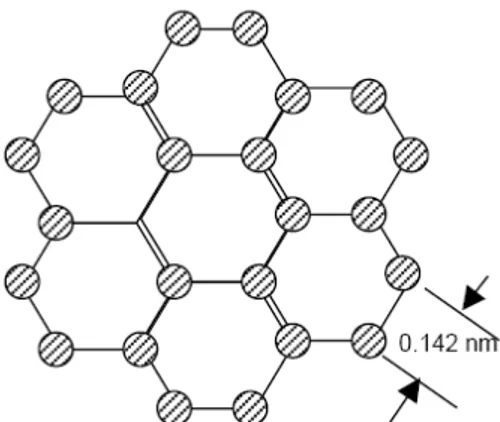 Figure III.3. Organisation hexagonale du tissu des atomes de Carbone. 