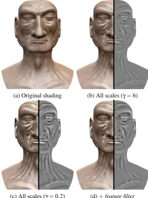 Figure 11 illustrates this technique applied to a detailed face model sculpted in Autodesk Mudbox c 