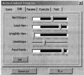 Figure 2.7 below  shows an example  of an interface  where ranks  of different context  icons  can  be  assigned  and  manipulated.