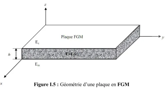 Figure I.5 : Géométrie d’une plaque en FGM 