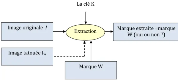Figure 1.5 : Schéma général d'extraction non aveugle d’une marque. 