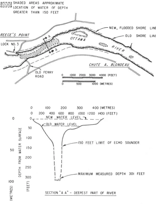 Fig.  4.  Map  and crpss-section of  ice hump location