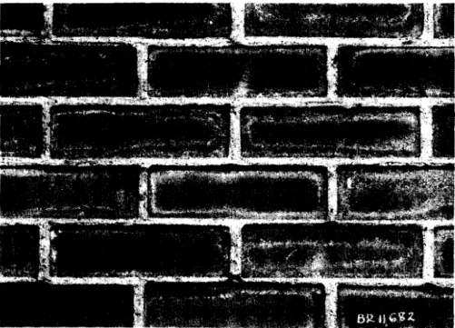 Figure  5.  S p a l l i n g  and  cracking  of  cement:lime  mortar  used  with  dry-press  b r i c k s 
