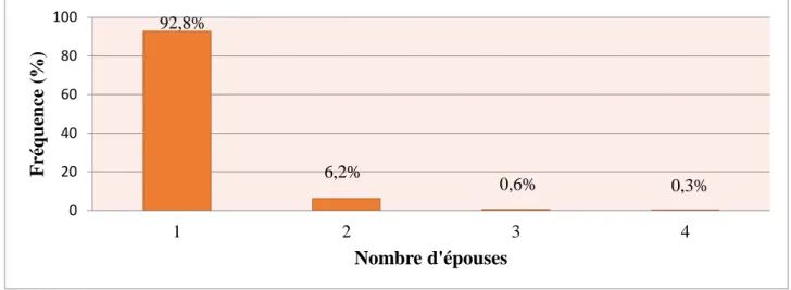Figure 5.3 Répartition des patients selon le nombre d’épouses  5.1.4  Profession 