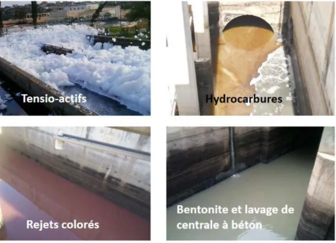 Figure 3. Quelques illustrations sur le rejet d’eaux usées industrielles en Algérie dans le  réseau domestique 5