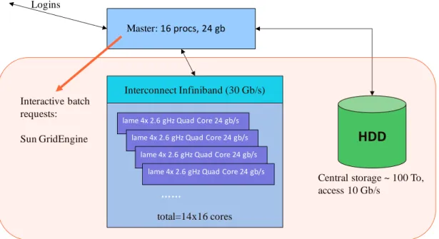 Figure 6-1. The “blade centre / master server / storage server” architecture at the  IGBMC