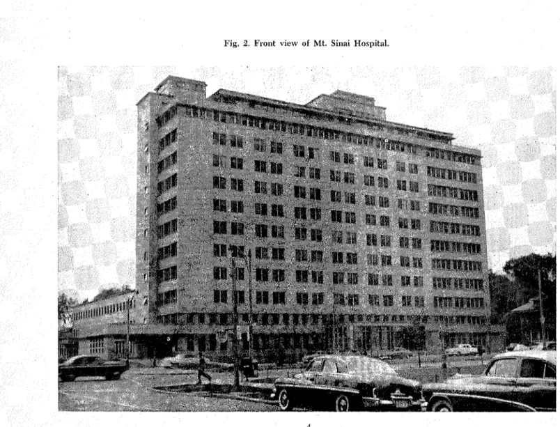 Fig.  2.  Fror~t view  of  Mt.  Sinai  Hospital. 