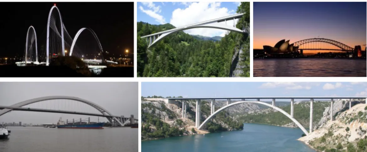 Figure 4.1: Some examples of arch bridges.