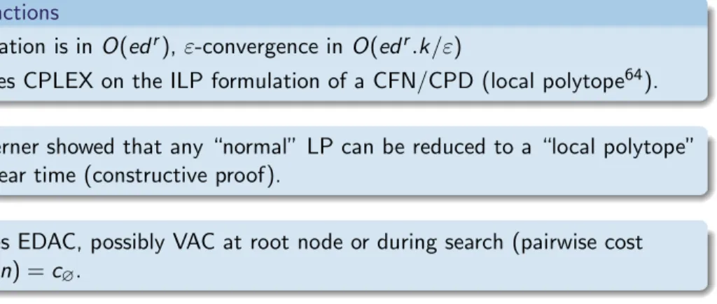 Table cost functions