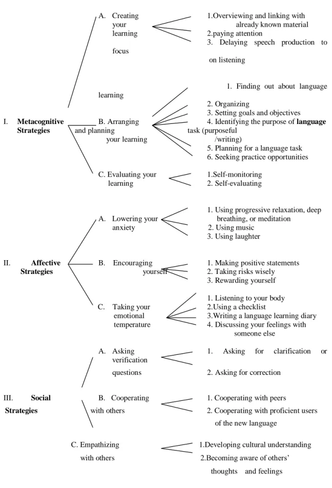 Figure 2.2. Diagram of the indirect Strategies System (Oxford: 1990, 20-21) 