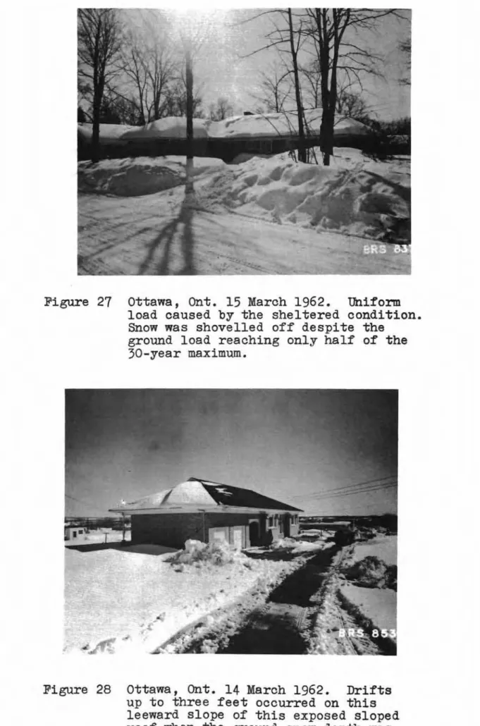 Figure 27 ottawa, Ont. 15 March 1962. Uniform load caused by the sheltered condition.