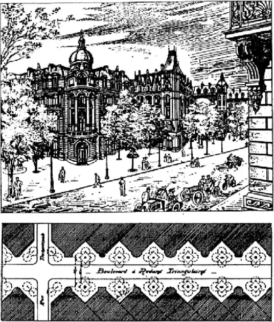 Figure 4:  The alignement brisé proposed by  Henard , 1906. 