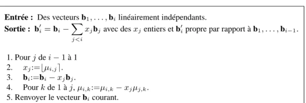 Figure 8. Proprification du vecteur b i