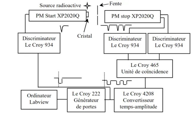 Figure I.10 : Schéma du montage utilisé pour les mesures de déclin de scintillation. 