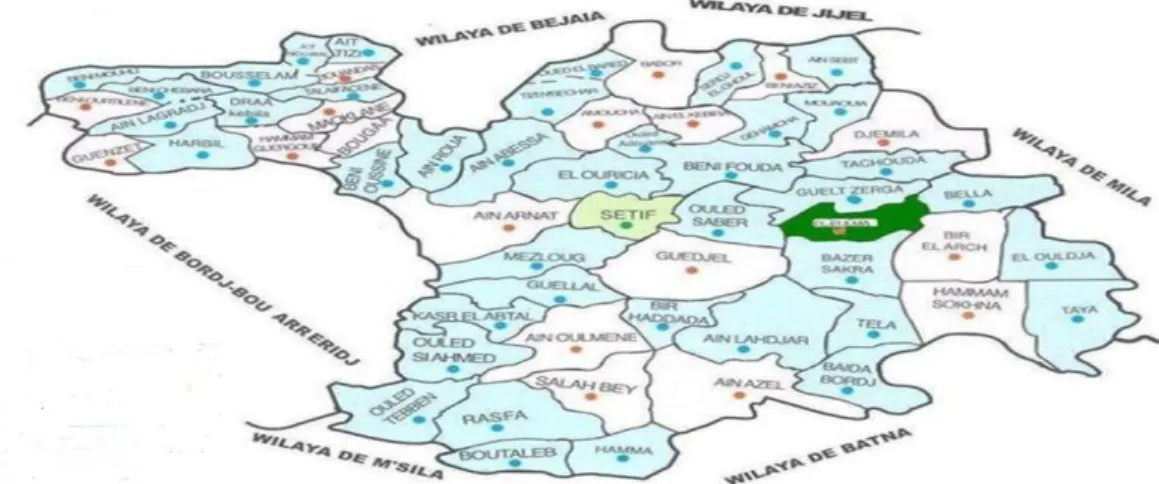 Figure 3.1 map of Sétif province  