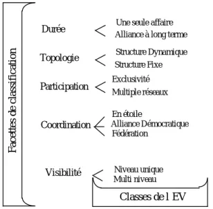 Figure 1.3 : Les classes d’entreprises virtuelles [Camarinha, 1998a] 