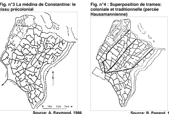 Fig. n°3 La médina de Constantine: le  tissu précolonial 
