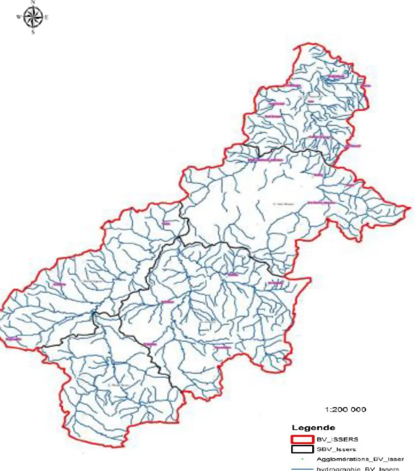 Figure II.2: Réseau hydrographique du bassin versant ISSER. (Source ANRH). 
