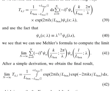 Fig. 6 shows several examples of the absolute values of the transfer-matrix components for three different values of the Hermite scaling parameter ! and three values of the Hermite decomposition order N