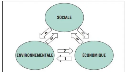 Figure  4:Les  trois  dimensions  du  développement  durable  et  ses  implications  sur  la  qualité de vie